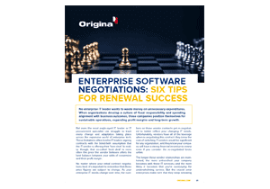 White Paper: Enterprise Software Negotiations: Six Tips for Renewal Success